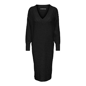 ONLY NEW TESSA LS MIDI V DRESS KNT NOOS<br>Noir