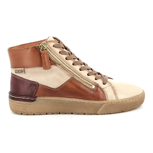 PIKOLINOS VITORIA<br>Blanc marron Cuir lisse
