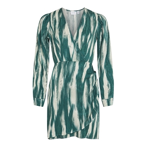 VILA VIEXINA VNECK LS SHORT DRESS<br>Vert beige