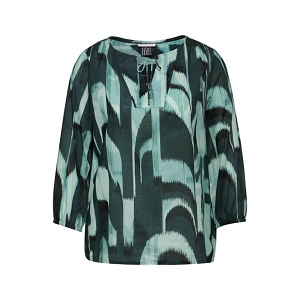 STREET ONE PRINTED COTTON VOILE TUNIC BLOUSE<br>Vert multi