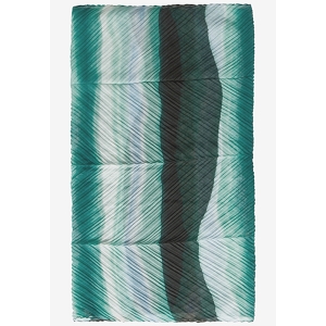  PRINTED PLISSÉE LONG SCARF<br>Vert bleu  Imprimé