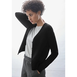  QR_SHORT CARDIGAN<br>Noir  