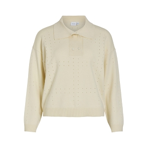 VILA VILYVANNA LS COLLAR KNITC31<br>Beige