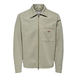  ONSRAY WASHED ZIP JACKET 0277<br>Kaki clair  