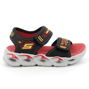 SKECHERS THERMO SPLASH  HEAT FLO<br>Noir rouge Cuir imperméable