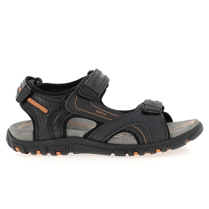 GEOX UOMO SANDALE STRADA<br>Noir multi Cuir synthétique