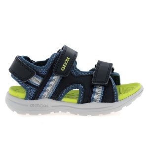 GEOX J VANIETT BOY<br>Marine jaune Cuir synthétique