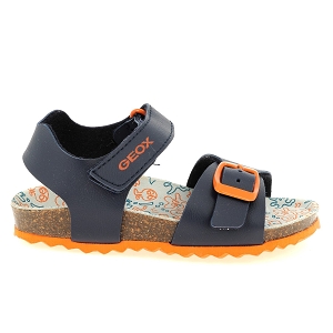 GEOX J GHITA BOY<br>Bleu orange Cuir synthétique