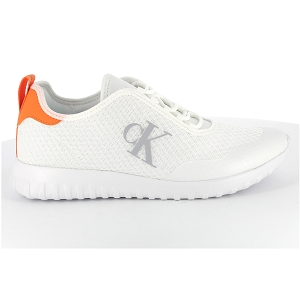 CALVIN KLEIN SPORTY RUNNER EVA SLIPON MESH<br>Blanc orange Toile Mesh