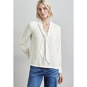 STREET ONE BLOUSE W TIE DETAIL<br>Ecru