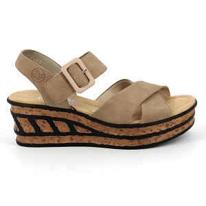 RIEKER 68163<br>Beige rose Cuir synthétique