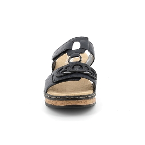 Rieker Sandale Femme 62936 - Confort Velcro Semelle Compensée Cuir Synthétique