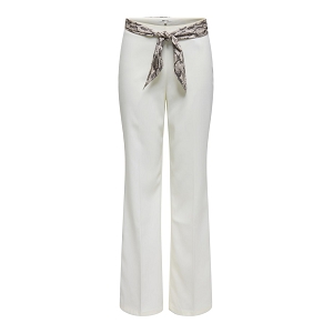 ONLY ADORA HW BELT FLARED PANT TLR<br>Blanc