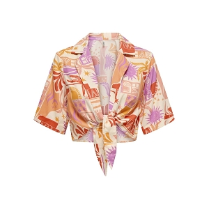 DELRAY SLIDE SURF BAJA ZUFFY LIFE SS KNOT SHIRT PTM:Orange multi//Imprimé
