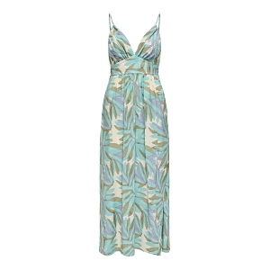 782650 AYO SL BACK BOW LONG DRESS PTM:Turquoise//Imprimé