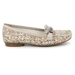 RIEKER 40055<br>Beige multi Cuir lisse