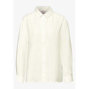 STREET ONE RELAXED FIT BUTTONED SHIRTCOLLAR BLOUSE<br>Blanc