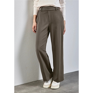 STREET ONE LTD QR STRAIGHT LEG HW BELT BUTTON<br>Marron