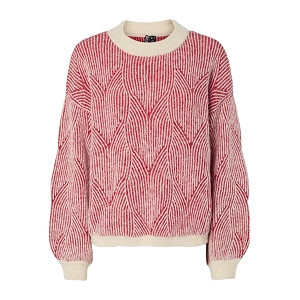 JPRBLUJEAN CABLE KNIT HIGH NECK PCJENNA LS ONECK KNIT NOOS BC:Rouge multi//