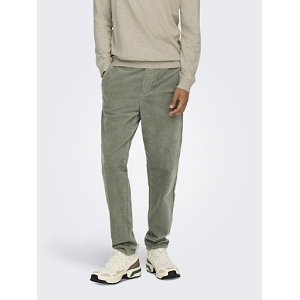 ONLY AND SONS ONSLINUS TAP CORDUROY 0185 PANT NOOS<br>Kaki Velours