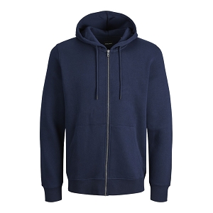 JACK AND JONES PLUS JJEBRADLEY SWEAT ZIP HOOD NOOS<br>Marine