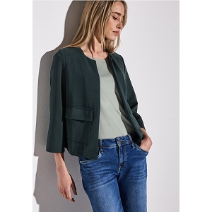 STREET ONE SILK LOOK JACKET<br>Vert foncé