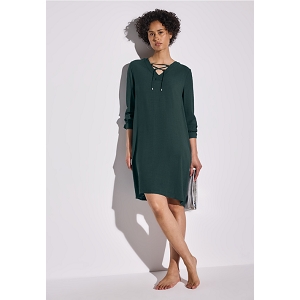 STREET ONE LACING DETAIL DRESS SOLID<br>Vert foncé