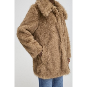 B YOUNG BYAKAJA COAT<br>Beige multi Imitation Fourrure