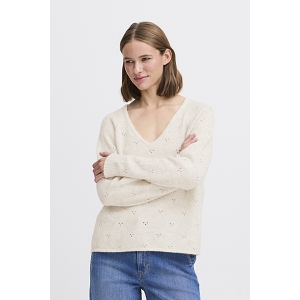 B YOUNG BYMONNA VNECK JUMPER<br>Ecru