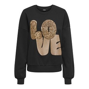 ONLY LALLY LS LOVE ONECK CS SWT<br>Noir