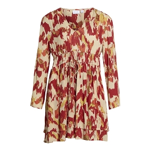 VILA VIMUNTHE CE 34 VNECK SHOR Beige rougeImprimé