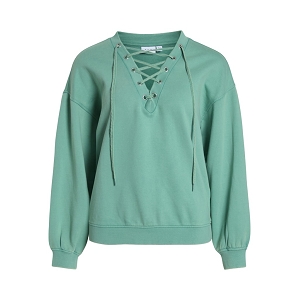  VIGLEY LS EYELET DETAIL SWEATSHIRT<br>Vert  