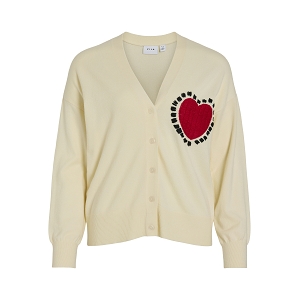  VILUCINA VNECK LS KNIT CARDIGANC33<br>Ecru  