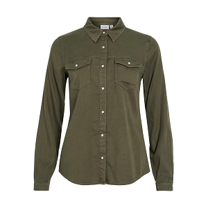 VILA VIBISTA DENIM SHIRTNOOS<br>Kaki