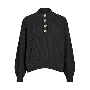 VILA VICHING CREW NECK LS KNIT TOP<br>Noir