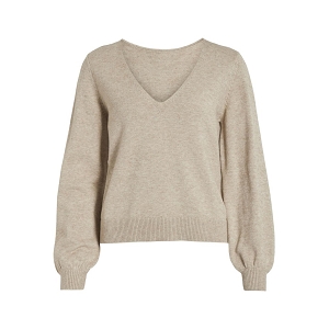  VIRIL REV VNECK LS KNIT TOP<br>Beige  