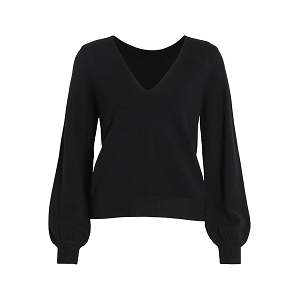  VIRIL REV VNECK LS KNIT TOP<br>Noir  