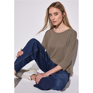 STREET ONE LTD QR KNIT LOOK SHIRT<br>Beige