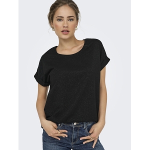 FAITH LS HEART TOP JRS MOSTER GLITTER SS TOP JRS:Noir//Paillettes