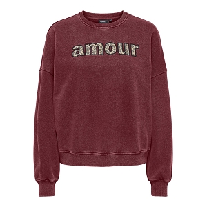  LINDA LS ONECK PRINT CS SWT<br>Bordeaux multi  Inscription