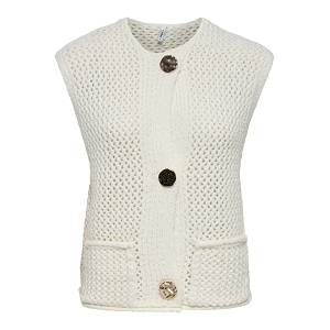 ONLY SOLENE SL BUTTON WAISTCOAT CS KNT<br>Beige