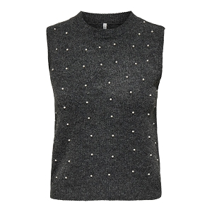 ONLY RENATA SL ONECK PEARL VEST KNT<br>Anthracite