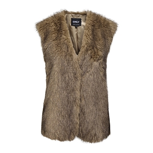  DAWN LIFE FAUX FUR WAISTCOAT OTW<br>Marron Imitation Fourrure Poils