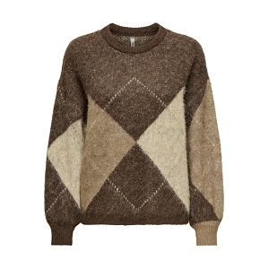 ONLY NOEME LIFE LS JQ ONECK KNT<br>Marron multi