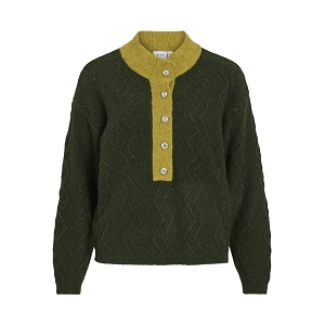 VILA VICHINO LS BUTTON KNITC34<br>Kaki