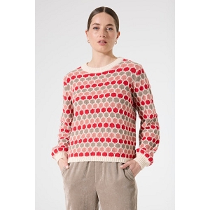 MONIKA FITTED WOOL COAT CC I50240:Rouge multi//Imprimé