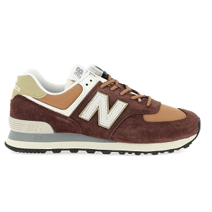 NEW BALANCE 574<br>Bordeaux orange Cuir synthétique