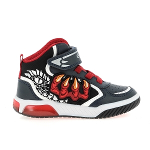 GEOX J INEK BOY<br>Marine rouge Cuir synthétique
