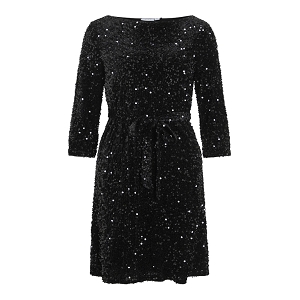VILA VIFAITH BOATNECK LS DRESSR NoirSequins & Perles