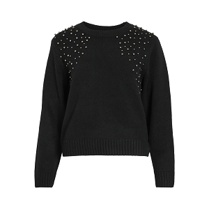 VILA VILANIE ONECK LS DECO KNIT TO<br>Noir